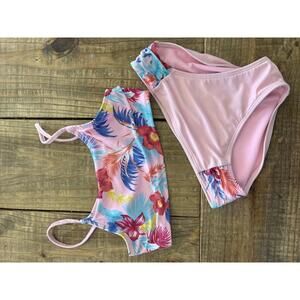Art Class Girls' Two-Piece Floral Swimwear Set Size L ( 10 / 12 ) Kids